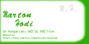 marton hodi business card